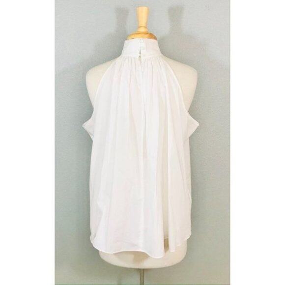 CARESTE Hearst Top White Sleeveless Poplin Boxy Fit, 16 - $395 - Picture 6 of 9